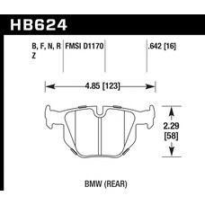 Колодки тормозные HB624Z.642 HAWK PC задние  BMW E90 / E92 335i