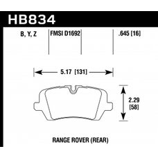 Колодки тормозные HB834Z.645 HAWK PC Land Rover Range Rover Supercharged задние