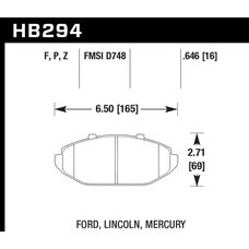 Колодки тормозные HB294P.646 HAWK SuperDuty; 17mm