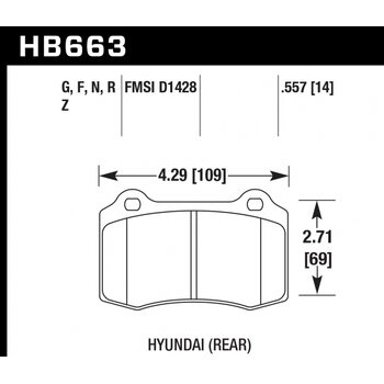 Колодки тормозные HB663R.557 HAWK Street Race; 14mm