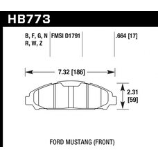 Колодки тормозные HB773R.664 HAWK Street Race; 17mm