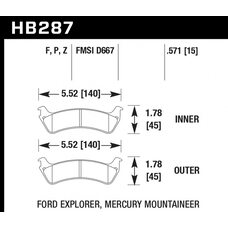 Колодки тормозные HB287P.571 HAWK SuperDuty; 15mm