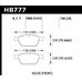 Колодки тормозные HB777B.750 HAWK HPS 5.0; 19mm