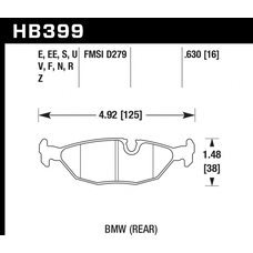 Колодки тормозные HB399Z.630 HAWK PC задние  BMW (E24), (E28), (E30), (E34)