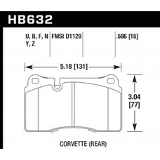 Колодки тормозные HB632B.586 HAWK HPS 5.0; передние AUDI TT RS (8J);  EVO; WRX STI