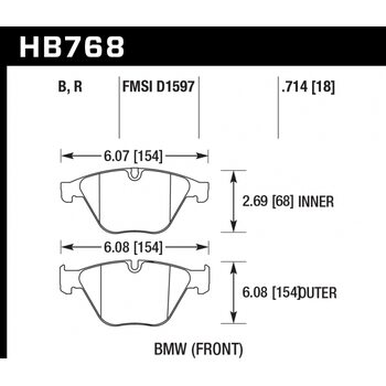 Колодки тормозные HB768B.714 HAWK HPS 5.0; 18mm