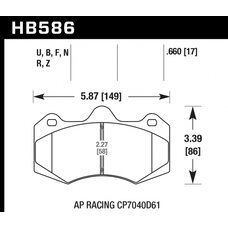 Колодки тормозные HB586Q.660 HAWK DTC-80; AP Racing 17mm