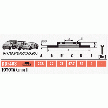 Тормозной диск FERODO DDF408