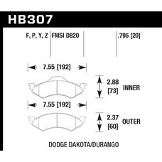 Колодки тормозные HB307F.795 HAWK HPS