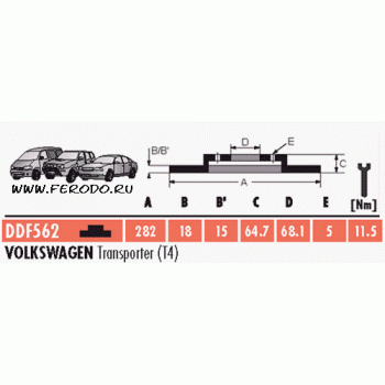Тормозной диск FERODO DDF562