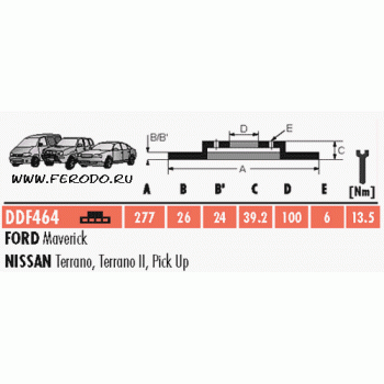 Тормозной диск FERODO DDF464