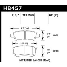 Колодки тормозные HB457N.605 HAWK HP Plus; 16mm