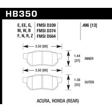 Колодки тормозные HB350R.496 HAWK Street Race