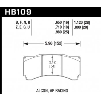 Колодки тормозные HB109F.650 HAWK HPS; 17mm (С УШКОМ)
