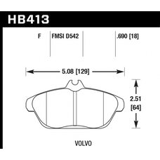 Колодки тормозные HB413F.690 HAWK HPS