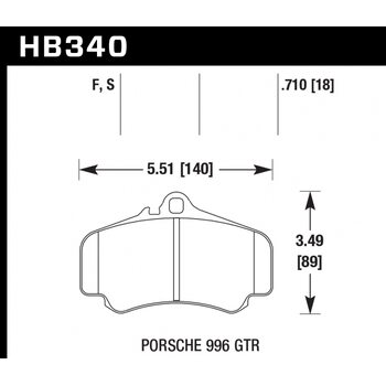 Колодки тормозные HB340S.710 HAWK HT-10  PORSCHE 911 (996),  (997)