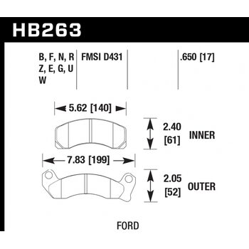 Колодки тормозные HB263R.650 HAWK Street Race; 17mm