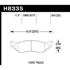 Колодки тормозные HB335F.815 HAWK HPS; 21mm