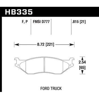 Колодки тормозные HB335F.815 HAWK HPS; 21mm