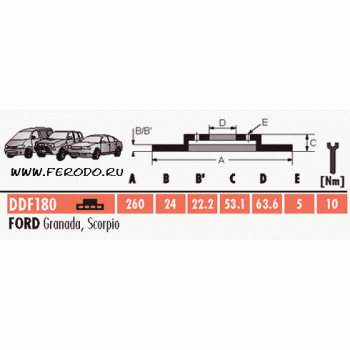 Тормозной диск FERODO DDF180