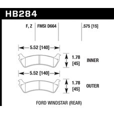 Колодки тормозные HB284Z.575 HAWK PC; 15mm