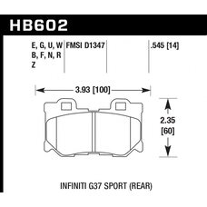 Колодки тормозные HB602R.545 HAWK Street Race; 14mm