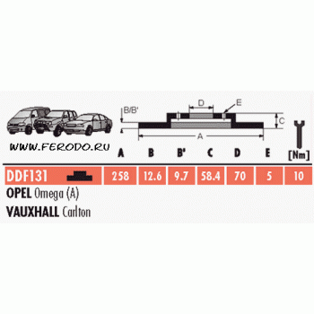 Тормозной диск FERODO DDF131