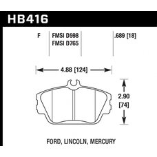 Колодки тормозные HB416F.689 HAWK HPS