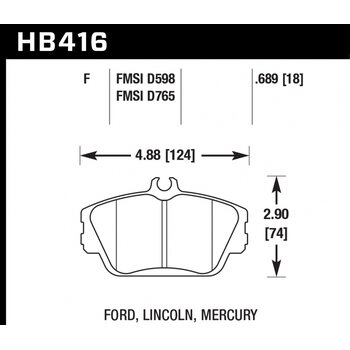 Колодки тормозные HB416F.689 HAWK HPS