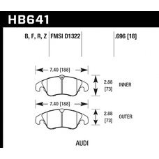 Колодки тормозные HB641R.696 HAWK Street Race; 18mm