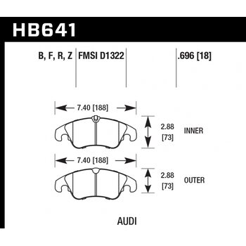 Колодки тормозные HB641R.696 HAWK Street Race; 18mm