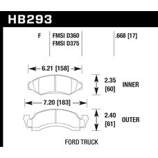 Колодки тормозные HB293F.668 HAWK HPS