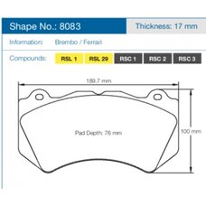 Колодки тормозные 8083-RSL1 PAGID RSL1