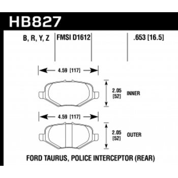 Колодки тормозные HB827Z.653 HAWK PC Ford Explorer AWD (Mexico) задние