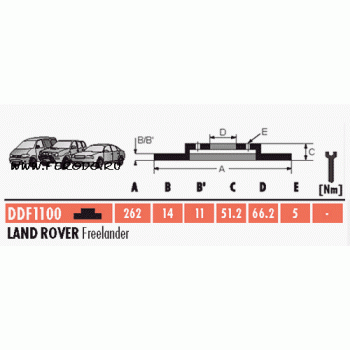 Тормозной диск LAND ROVER FREELANDER 4x4 98-00 DF4103 передний FERODO DDF1100