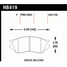 Колодки тормозные HB419Y.634 HAWK LTS; 16mm