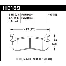 Колодки тормозные HB159R.492 HAWK Street Race