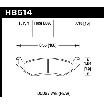 Колодки тормозные HB514P.610 HAWK SuperDuty; 16mm