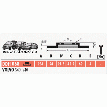 Тормозной диск FERODO DDF1068