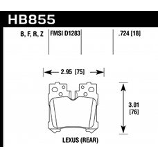 Колодки тормозные HB855B.724 HAWK HPS 5.0 Lexus LS460 Sport задние