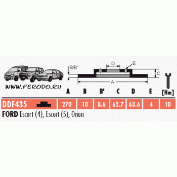 Тормозной диск FERODO DDF435