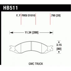 Колодки тормозные HB511F.790 HAWK HPS; 20mm