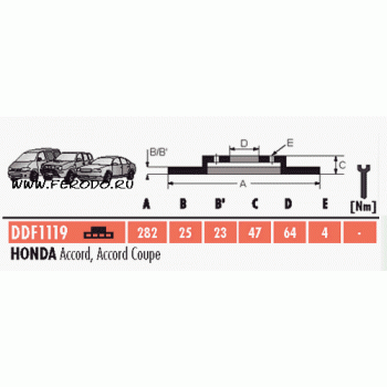 Тормозной диск FERODO DDF1119