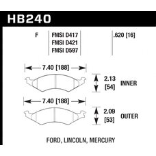 Колодки тормозные HB240F.620 HAWK HPS