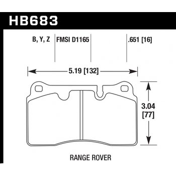 Колодки тормозные HB683B.651 HAWK HPS ; 17mm