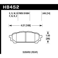 Колодки тормозные HB452R.545 HAWK Street Race; 14mm