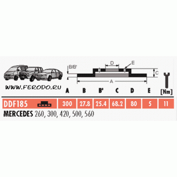 Тормозной диск FERODO DDF185