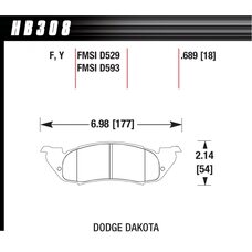 Колодки тормозные HB308P.689 HAWK SuperDuty; 18mm