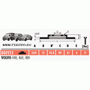 Тормозной диск FERODO DDF213