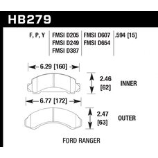 Колодки тормозные HB279Y.594 HAWK LTS